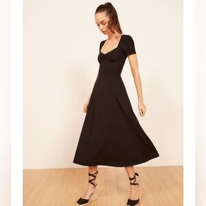 Reformation Black Midi Dress